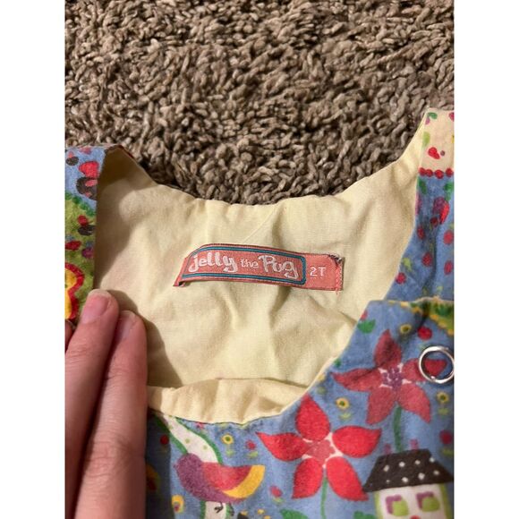 Jelly the Pug Dress Floral Garden Path 2T Whimsical Fun Novelty Dress - Picture 3 of 7